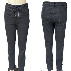 Lace up skinny jeans